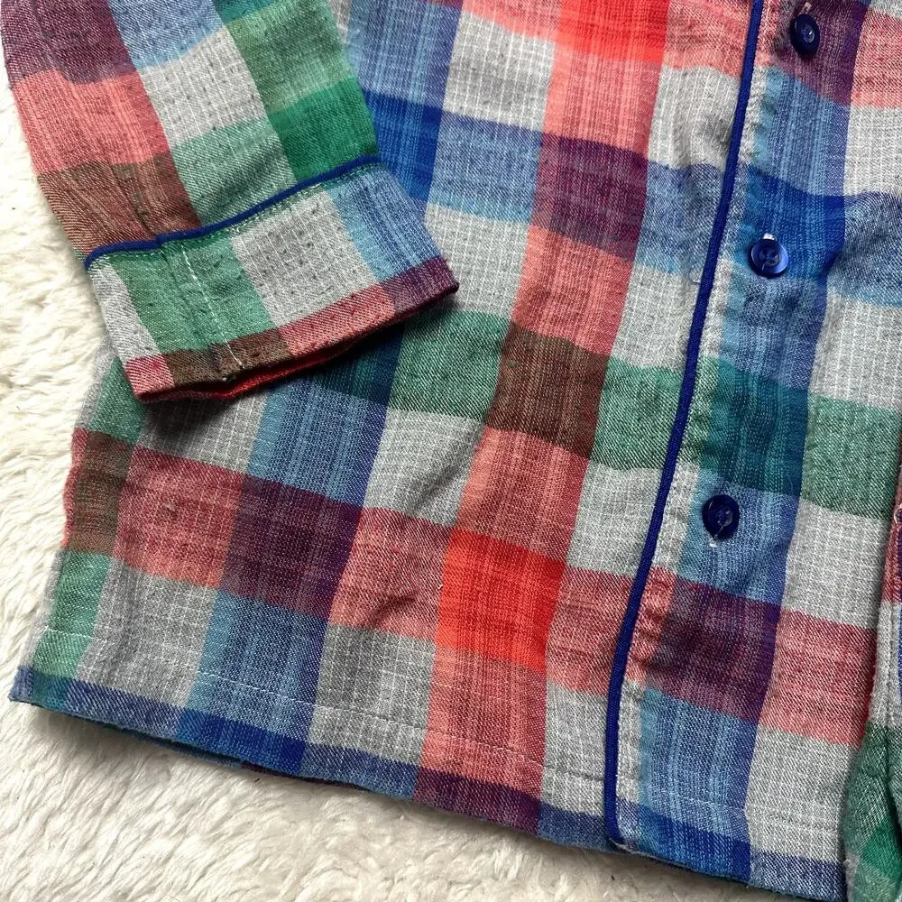 Gymboree Plaid Lightweight Flannel PJs Pajama Set Boys S 5 6 Holiday Christmas